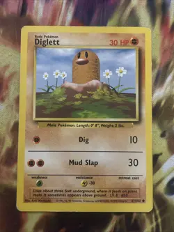 Pokemon Card Diglett 47/102 Base Set Error Fighting Symbol Misprint Hp - Image 1