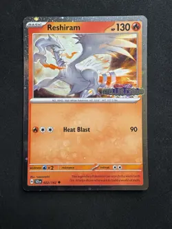 Reshiram 022/142 Stellar Crown Stamped Cosmos Holo Promo Pokemon Card NM - Image 1