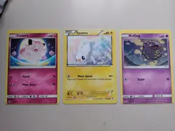 Lot Of 3 Misprint Pokemon Cards - Misprint/Miscut/Error- Tynamo Koffing Clefairy - Image 1