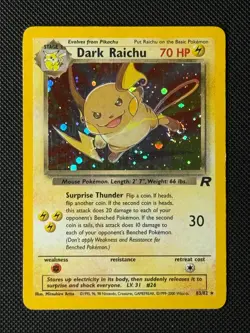 Pokemon Cards Dark Raichu 83/82 Team Rocket Holo SWIRL Secret Rare NM - Image 1