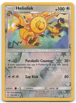 Heliolisk #180/236 SM: Cosmic Eclipse Rare Reverse Holo - LP - Pokemon Card 4D - Image 1