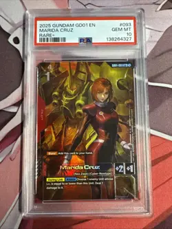 2025 Gundam Card Game Marida Cruz Alternate Art Foil GD01-093 Rare+ PSA 10 - Image 1