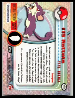 Rattata #19 Topps Black Label Non Foil Pokemon Card NM/LP - Image 2