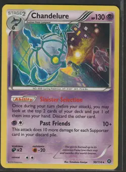 Pokemon Card Chandelure 50/114 Steam Siege Holo Rare 2016 Near Mint NM - Image 1