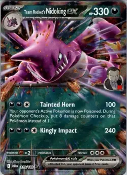 Pokemon TCG Team Rockets Nidoking EX Double Rare Card #119/182 Destined Rivals - Image 1