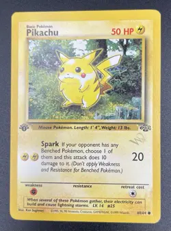 Pokemon Pikachu Jungle 60/64 1st Edition Card/ WOTC Stamp - Image 1