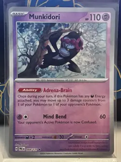 Pokemon Prismatic Evolution TCG Holo Card - Masterball Munkidori (044/131) - Image 1