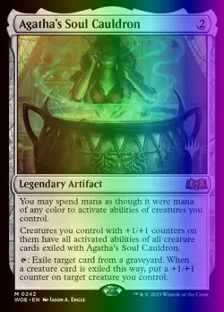 MTG Agatha's Soul Cauldron (242p/200) Wilds of Eldraine Promos LP FOIL - Image 1