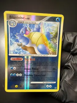 Pokemon TCG Blastoise Reverse Holo Card LV. 60 2/127 Platinum - Image 1