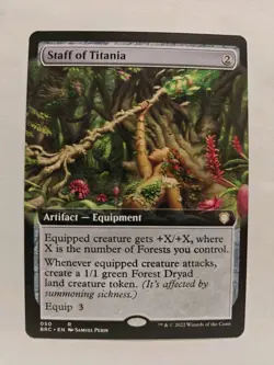 1 x Staff of Titania - Extended Art - Commander: The Brothers' War - Image 1