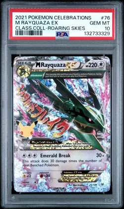 2021 Pokemon Celebrations M Rayquaza EX Class. Coll-Roaring Skies #76 psa 10 - Image 1