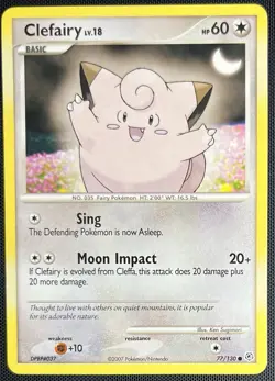 Clefairy 77/130 Pokemon English Diamond & Pearl Base Set 2007 - Image 1
