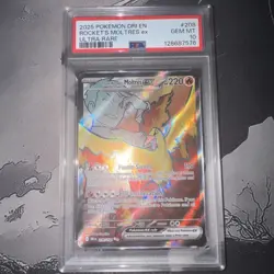 Pokemon TCG Team Rocket's Moltres ex 208/182 Sv10: Destined Rivals Holo PSA 10! - Image 2