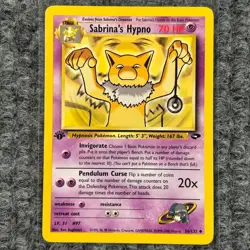 Vintage Pokemon Gym Challenge Sabrina's Hypno 1st Edition 56/132 Uncommon LP - Image 1