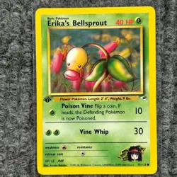 Vintage Pokemon Gym Heroes Erika's Bellsprout 1st Edition 75/132 LP - Image 1