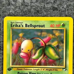 Vintage Pokemon Gym Heroes Erika's Bellsprout 1st Edition 75/132 LP - Image 3