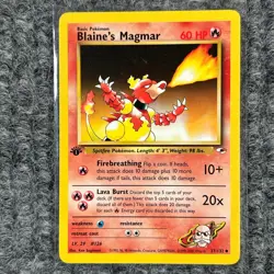 Vintage Pokemon Gym Heroes Blaine's Magmar 37/132 1st Edition NM - Image 1
