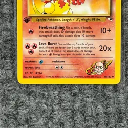 Vintage Pokemon Gym Heroes Blaine's Magmar 37/132 1st Edition NM - Image 4