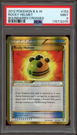 Pokemon PSA 9 Rocky Helmet 153/149 Black & White Boundaries Crossed Secret Rare - Image 1