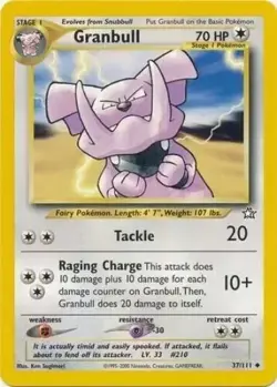 Granbull 37/111 Neo Genesis Uncommon Moderate Play Pokemon DNA GAMES - Image 1