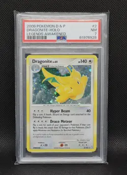 2008 Pokemon Diamond and Pearl - Dragonite 2/146 Legends Awakened Holo PSA 7 - Image 1