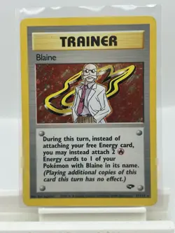 Pokemon TCG Blaine Trainer Gym Challenge Holo MP - Image 1