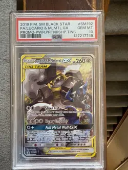 2019 Pokemon Sun and Moon - Lucario & Melmetal GX SM19 Black Star Promo - PSA 10 - Image 2