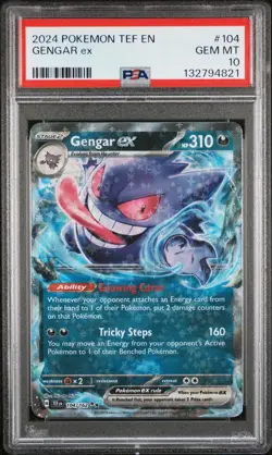 PSA 10 Gengar ex #104 Pokemon Temporal Forces English 2024 - Image 1