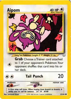 Pokemon TCG Aipom Neo Revelation 41/64 Unlimited Common LP - Image 1