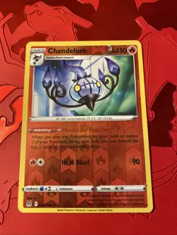 Pokemon TCG Chandelure 026/196 Sword & Shield - Lost Origin Reverse Holo Rare - Image 1