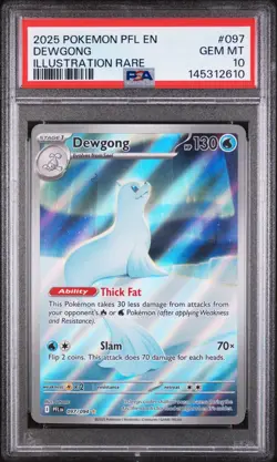 2025 POKEMON PFL EN-PHANTASMAL FLAMES ILLUSTRATION RARE #097 DEWGONG PSA 10 - Image 1