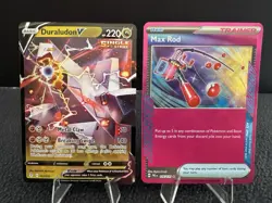Pokemon TCG Duraludon V 122/203 & Max Rod 116/131 Ace Spec Trainer - Image 1