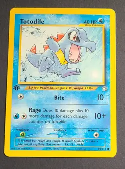 Pokemon TCG Totodile Neo Genesis 1st Edition Common 80/111 - Image 1