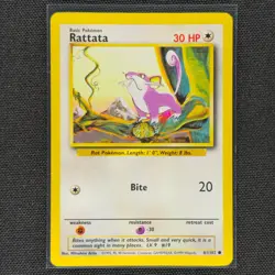 Rattata - 61/102 - Common - Base Set - Pokemon Card - NM/M - Image 1