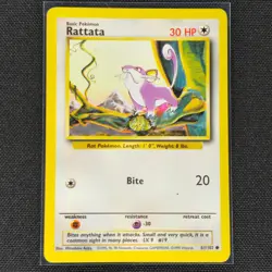 Rattata - 61/102 - Common - Base Set - Pokemon Card - LP - Image 1