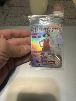 One Piece Monkey.D.Luffy US College Basketball Promo Card *SEALED* W/poster NYC - Image 1
