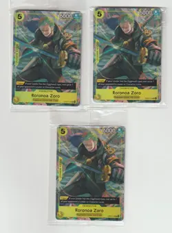 One Piece TCG Roronoa Zoro OP07-113 Illustration Box Vol 3 Promo SEALED Lot 3 CC - Image 1