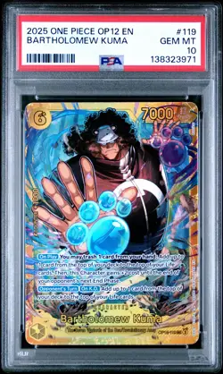 2025 ONE PIECE OP12-LEGACY OF THE MASTER #119 BARTHOLOMEW KUMA PSA 10 - Image 1