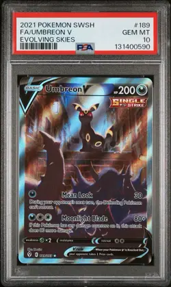 PSA 10 Umbreon V Alternate Art Evolving Skies 189/203 Alt Pokemon Card FA 2021 - Image 1