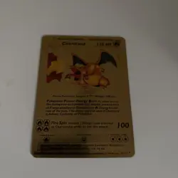 Charizard 120 HP, Pokemon Gold Foil Card 4/102, Card Collectible/Fan Art/TMP - Image 1