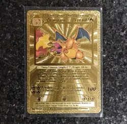 Pokemon CHARIZARD Gold Foil FAN ART CARD 4/102 - Image 1
