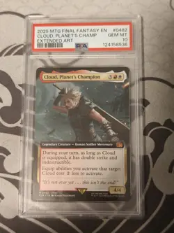 MTG FINAL FANTASY EXTENDED ART Non-Foil #0482 CLOUD, PLANET'S CHAMPION PSA 10 - Image 1