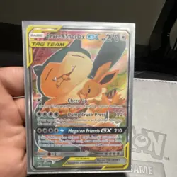 Pokemon Eevee & Snorlax GX TAG TEAM Promo Holo Card SM169 Sm 270HP - Image 1
