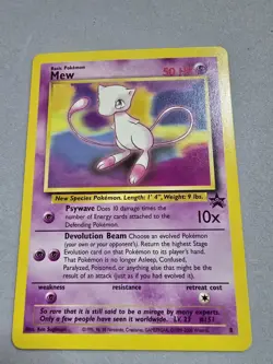 Pokemon TCG Mew 8 Non-Holo Black Star Promo Card LP Regular - Image 1