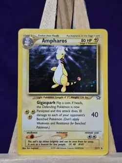 2000 Pokemon TCG Ampharos Holo Rare 1/111 Neo Genesis WOTC Vintage Card - Image 2