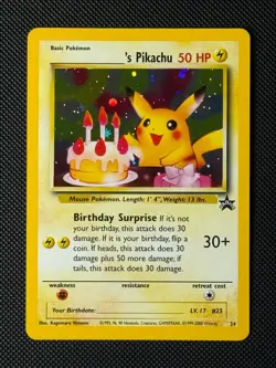 Pokemon Cards _____'s Pikachu 24 Holo Wizards Black Star Promos Promo NM 1 - Image 1