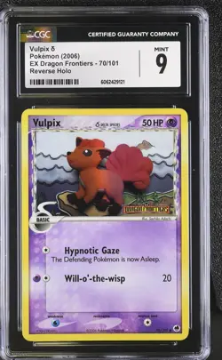 CGC 9 MINT Vulpix 2006 EX Dragon Frontiers 70/101 Reverse Holo Pokemon Card - Image 1