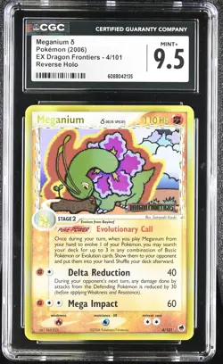 CGC 9.5 Meganium EX Dragon Frontiers 4/101 Reverse Holo STAMPED Pokemon Card - Image 1
