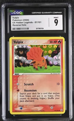 CGC 9 MINT Vulpix 2004 EX Hidden Legends 81/101 Reverse Holo Pokemon Card - Image 1