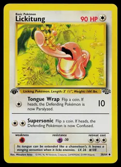 Pokemon Card - Lickitung Jungle 38/64 Uncommon 1st Edition - Image 1